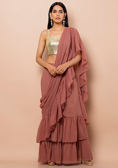 Indo-western Saree, Pre-draped Saree
